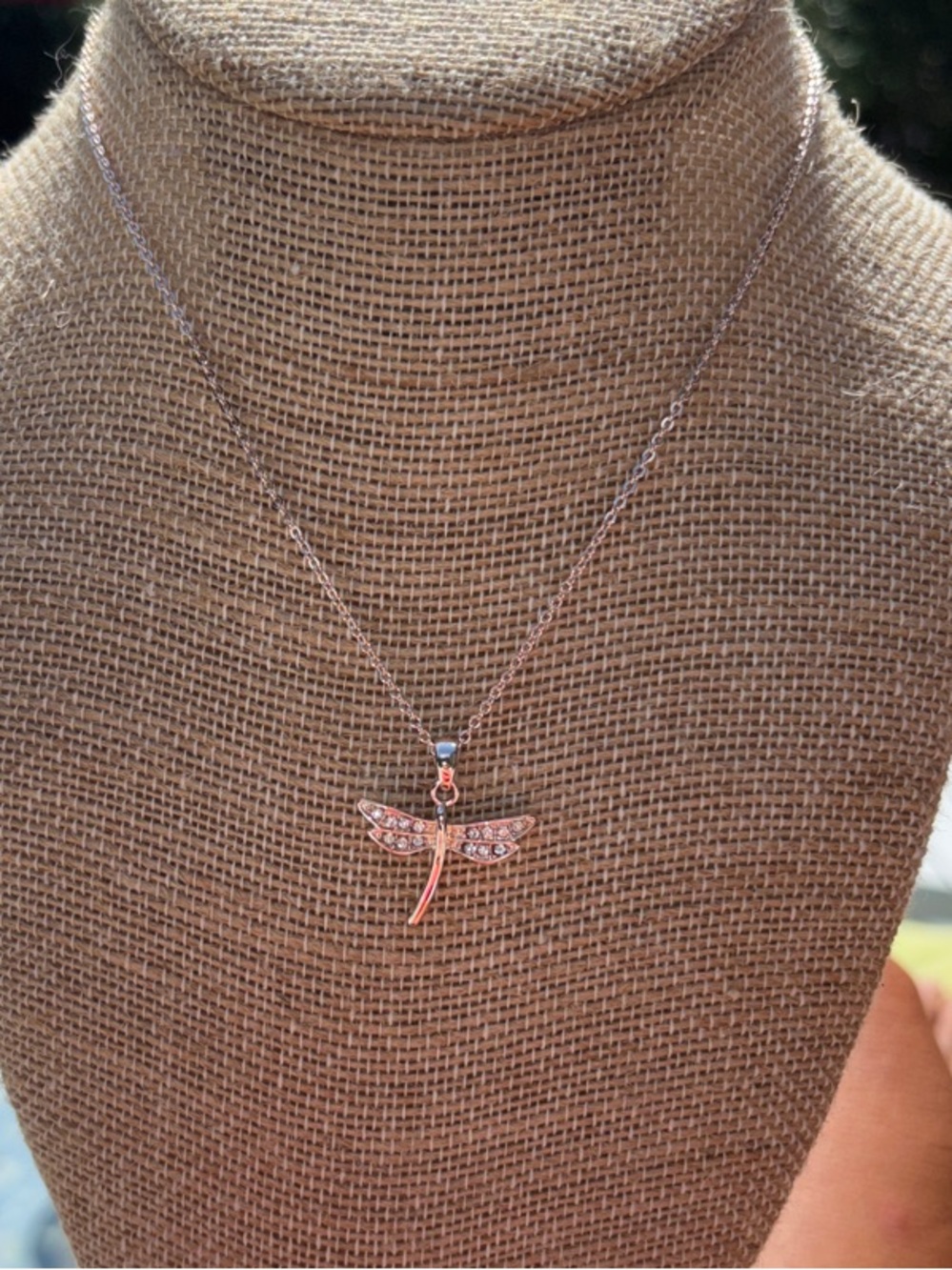 Park Lane Dragonfly Pendant Necklace in Rose Gold